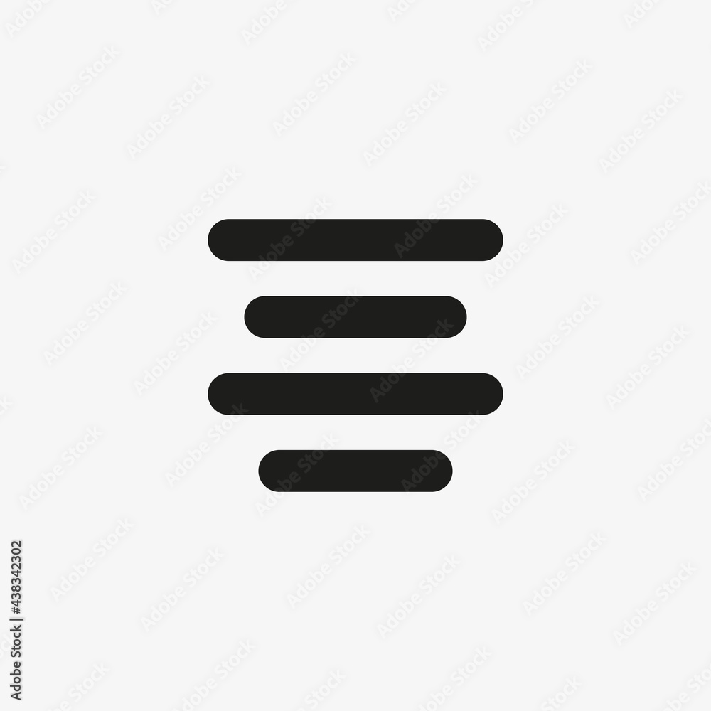 Center alignment vector icon. Document editor button sign for web site and mobile app.