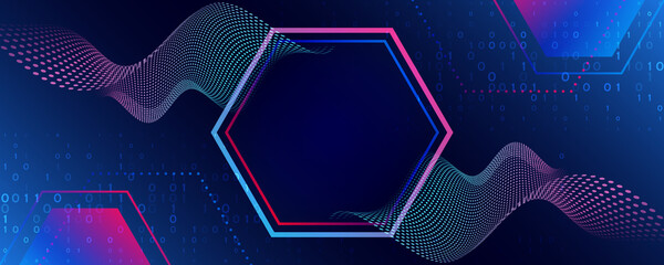 Abstract global sci fi concept. Digital internet communication on blue background. Hi-tech vector illustration with various technology elements. Wide Cyber security internet and networking concept.