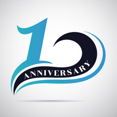 Wall Mural - 10th Years Anniversary Celebration Template Design. 