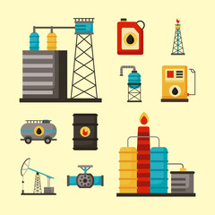 Sticker - ten oil industry icons