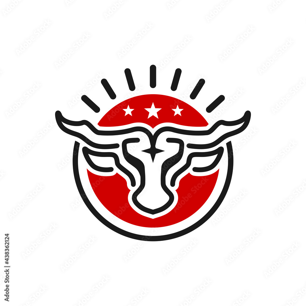 buffalo head outline logo Stock Vector | Adobe Stock