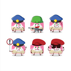 Canvas Print - A dedicated Police officer of strawberry cake mascot design style