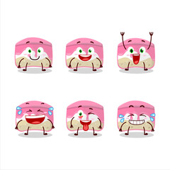 Poster - Cartoon character of strawberry cake with smile expression