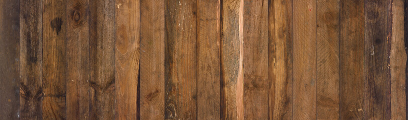 Wall Mural - old barn wood background texture. vintage weathered rough planks wide wall backdrop.