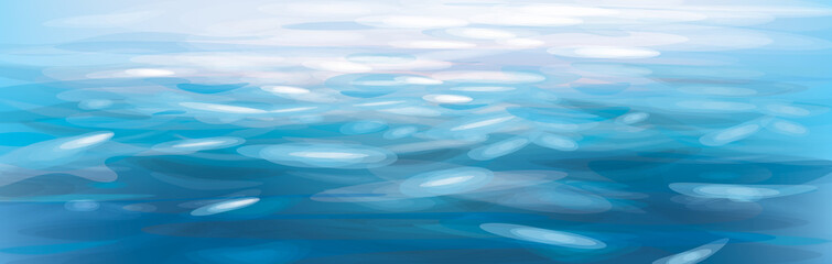 Wall Mural - Vector blue water background. Texture of blue water.