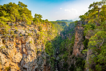 Beautiful view of Guver Canyon in Nature Park near Antalya, Turkey