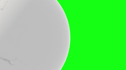 Wall Mural - earth globe rotates on green background for keying performance in light gray style loop animation