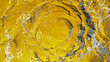 Focus boiling yellow oil spread widely, abstract pattern.