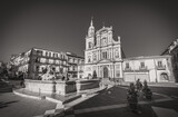 Fototapeta Miasto - Piazza Garibaldi and Church of San Sebastiano in Caltanissetta, Sicily, Italy, Europe