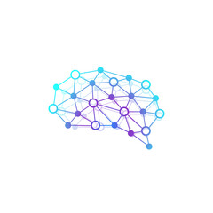 Poster - Colorful Brain Illustration. Creative Idea Concept Design Icon illustration. Artificial Intelligence and Machine Learning Illustration