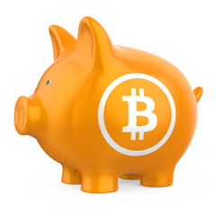 Sticker - Bitcoin Piggy Bank Wallet Isolated