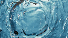 Blue Water Surface Background, Studio Shot, Texture Of Splashing Abstract Water Shape