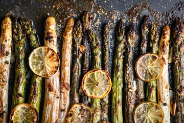 Sticker - Baked white, purple and green asparagus sprouts