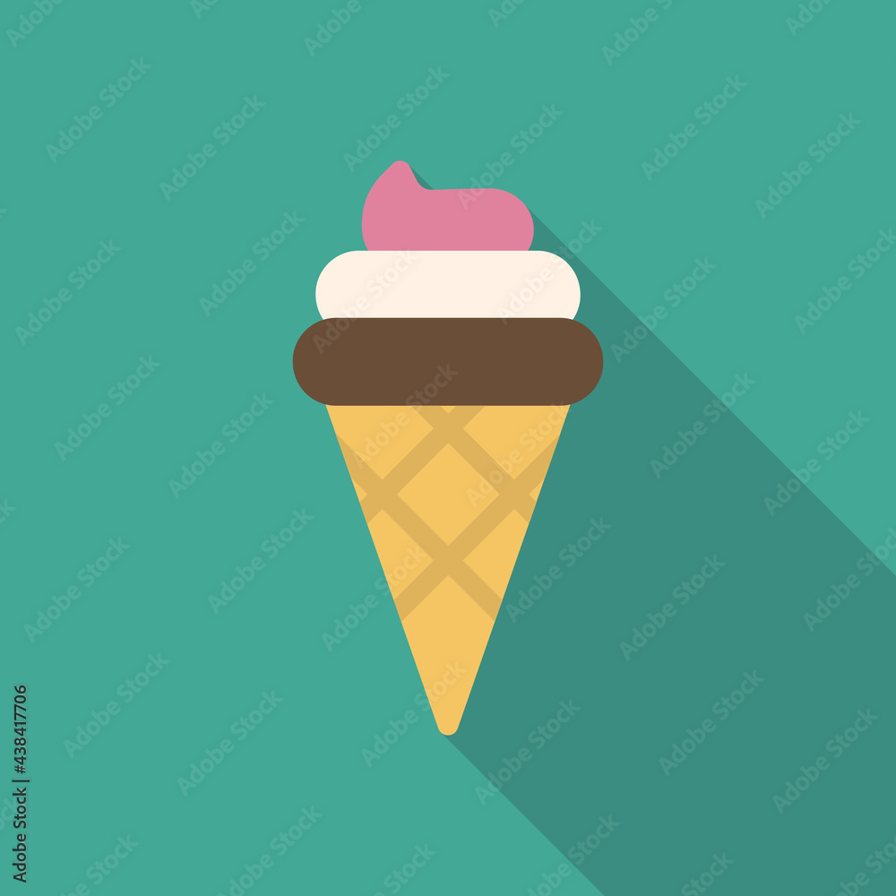 Ice Cream Vector Icon in Flat Style. Ice cream is a sweetened frozen ...