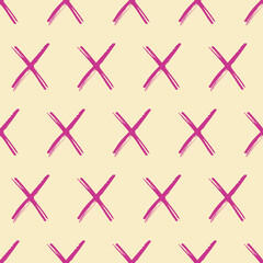 Poster - Purple crosses vector seamless repeat pattern print background