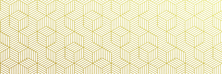 Aufkleber - Gold pattern background. Vector seamless golden geometric Christmas pattern texture. Luxury holiday paper wrapping design.