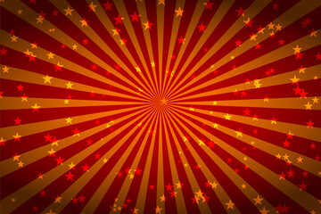 Canvas Print - Show, circus poster. Red burst background with stars