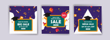 Back To School. Back To School Sale. Banner Vector For Social Media Ads, Web Ads, Postcard, Card, Business Messages, Discount Flyers And Big Sale Banners.