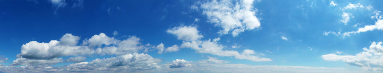 Sticker - Blue Sky background with tiny Clouds. Panorama background