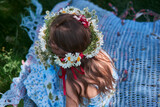 Fototapeta  - girl in a flower wreath