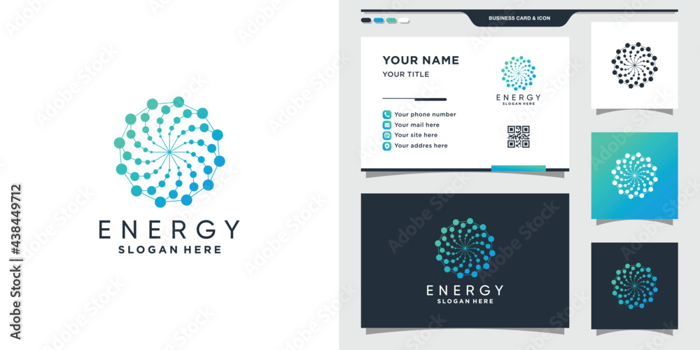 Energy logo with dot and linear style. Energy logo icon technology and ...