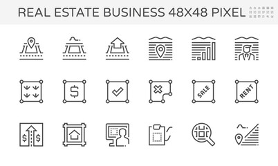 Wall Mural - real estate business vector icon i.e. land, home or house. that residential building, plot of land f