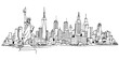 New York vector drawing,hand drawn,sketch style,isolated.