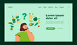 © SurfupVector - Woman thinking over healthy and unhealthy snacks choice. Organic food vs fast food. Vector illustration for good and bad habit, lifestyle, nutrition concept