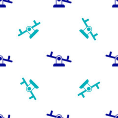 Sticker - Blue Seesaw icon isolated seamless pattern on white background. Teeter equal board. Playground symbol. Vector