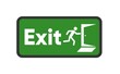 © Ophelia - Sign with green exit sign on white background. Warning icon. Information icon vector. Vector