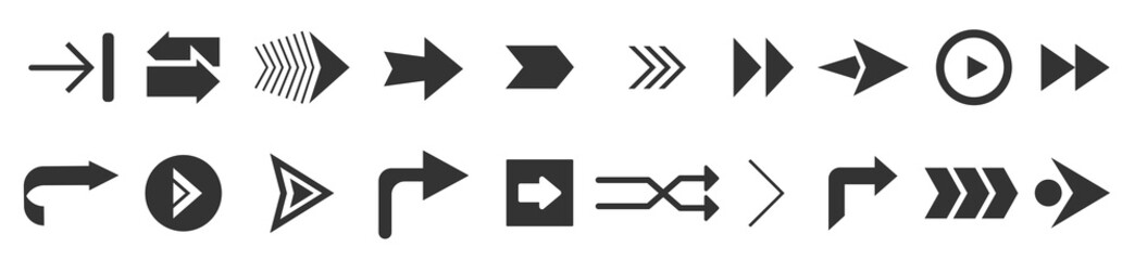 Poster - Web Arrows set icons. Arrow icon. Arrow vector collection. Modern arrows.