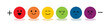 Emotion levels on the scale of different faces icon. Design element for feedback, review, rating, product review. A set of emoji with different emotions on a white background. vector illustration