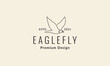 simple eagle fly hipster lines logo vector icon illustration design