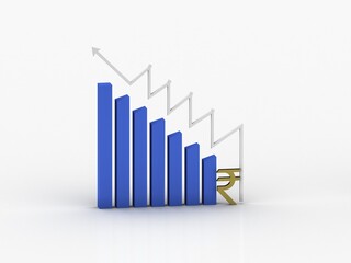 3d rendering Stock market online business concept. business Graph 