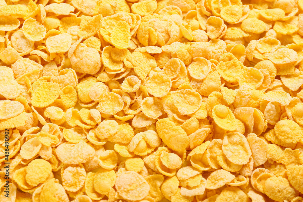 Tasty corn flakes as background, closeup