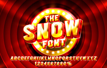 Wall Mural - Show font set collection, letters and numbers symbol. Vector