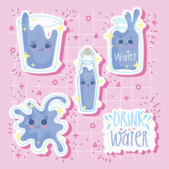 Poster - drink water cute