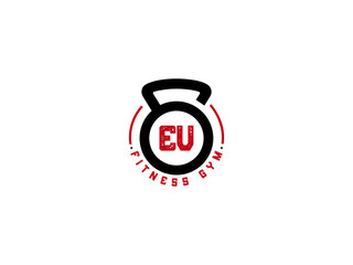 Letter EV Logo, Gym EV, fitness eV logo icon design