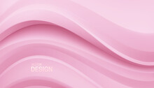 Soft Pink Wavy Backdrop. Abstract Minimalist Background.