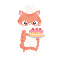 Poster - cat with sweet cake