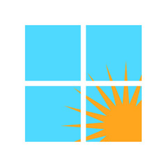 Illustration Vector graphic of window and sun design