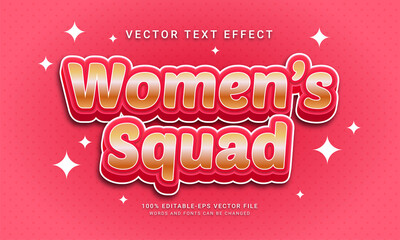 Wall Mural - Women's squad editable text effect themed pink color