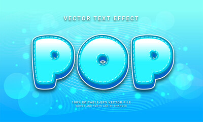 Wall Mural - POP 3d text style effect with blue color