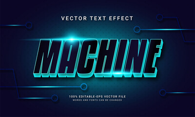 Machine editable text effect with blue color