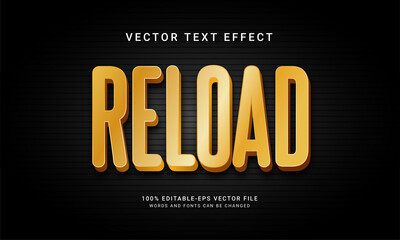 Wall Mural - Reload editable text effect with gold color theme