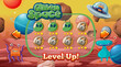 © GraphicsRF - Level up screen game with alien and ufo theme template