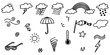© Kebon doodle - Collection of hand drawn doodle weather icons isolated on white background