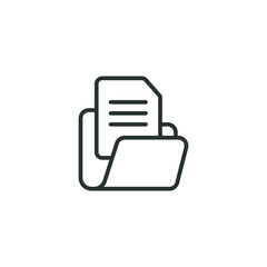 Poster - Document file line icon. Simple outline style. Collect, account, statement, bank, data, email, file, open folder concept. Vector illustration isolated on white background. Thin stroke EPS 10.