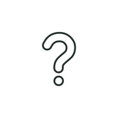 Poster - Question mark line icon. Simple outline style. Sign, pictogram, web, faq, help, graphic design, ask, label, support concept. Vector illustration isolated on white background. Thin stroke EPS 10.