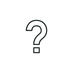 Poster - Question mark line icon. Simple outline style. Sign, pictogram, web, faq, help, graphic design, ask, label, support concept. Vector illustration isolated on white background. Thin stroke EPS 10.
